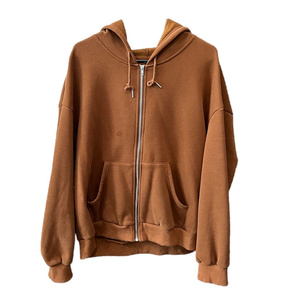 brown zip up